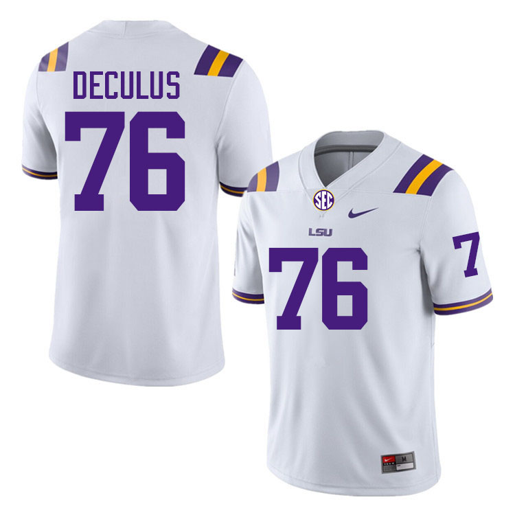 Austin Deculus LSU Tigers Jersey,Louisiana State University Tigers Football Jersey-White